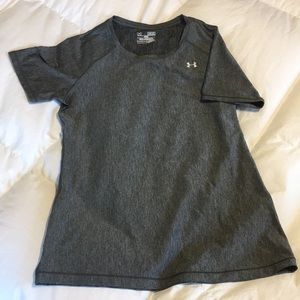 Heather gray, fitted heat gear shirt. NEVER WORN.